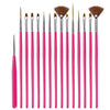 5/20Pcs Nail Art Brush Design Tip Painting Drawing Carving Dotting Pen FlatFan Liner Acrylic Gel UV Polish Manicure Tools