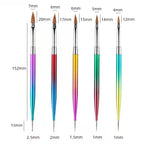 5/20Pcs Nail Art Brush Design Tip Painting Drawing Carving Dotting Pen FlatFan Liner Acrylic Gel UV Polish Manicure Tools