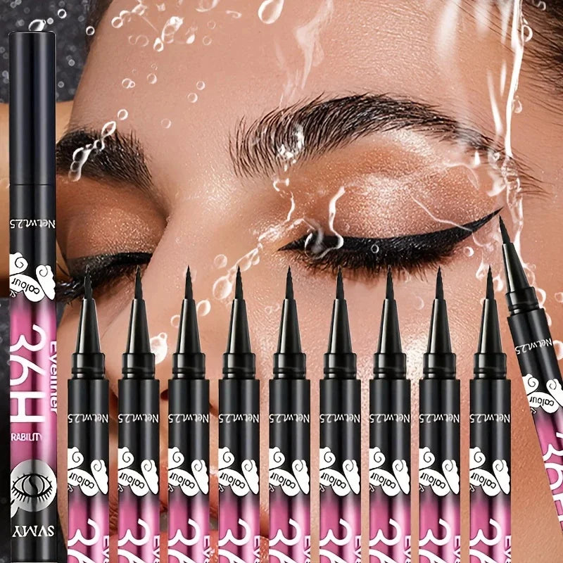 12 PCS Hot Make Up Ultimate Black Liquid Eyeliner Long-lasting Waterproof Eye Liner Pencil Pen Nice Makeup Cosmetic Beauty Tools