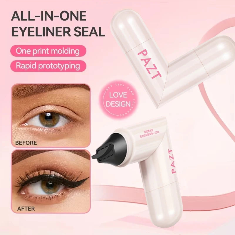 Rotating Eyeliner Stamp Pen, Long-Lasting Waterproof & Sweat-Proof,One-Touch Application,Ideal for Beginners,Perfect for Daily