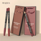 Rozza Waterproof Lip Liner Pencil Set, Weightless Precise Liner with Super Soft Blendable Texture Matte Soft