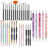 5/20Pcs Nail Art Brush Design Tip Painting Drawing Carving Dotting Pen FlatFan Liner Acrylic Gel UV Polish Manicure Tools