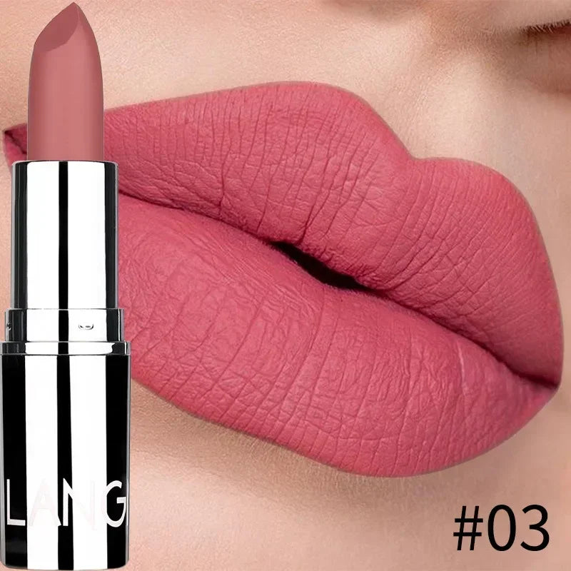 1PC Waterproof Nude Pink Lipstick Matte Lips Stick Long Lasting Non-stick Cup Lip Gloss Moisturizing Lipsticks Make-up Cosmetic