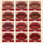QIBEST Matte Liquid Lipstick Waterproof Long Lasting Velvet Lip Gloss Tint Tube Matte Nude Pigment Red Lipgloss Lips Makeup